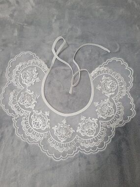 Lace Collar Women Embroidery White Detachable Double Layer Collar Feminine